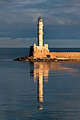 Hania - The inner harbour, the minaret-style lighthouse.